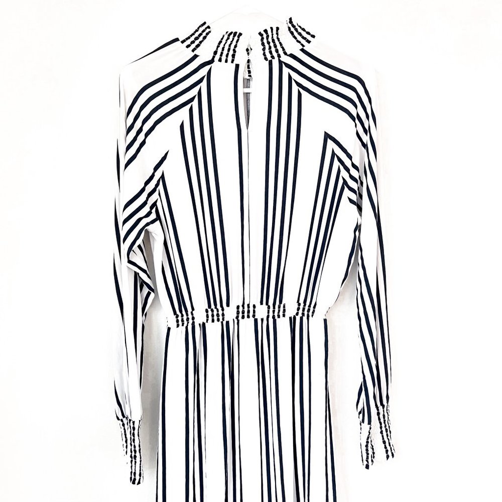 ASOS stripe midi dress w/high neck & elastic waist - Picture 5 of 10